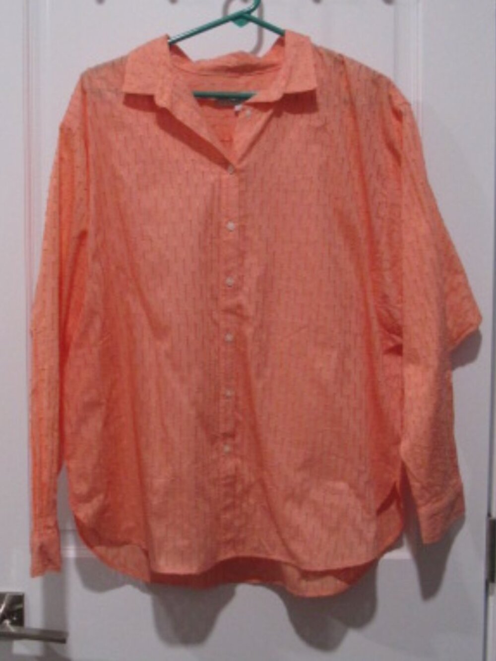Loft Dobby Relaxed Collared Button Up Long Sleeve Shirt L